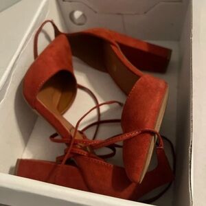 Elegant Women's Red Suede Heels